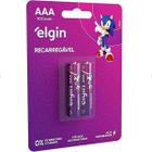 Pilha Aaa Recarregável Palito 900Mah Cartela Com 2 Elgin