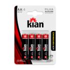 Pilha Alcalina Aa 1,5v Comum Blister Com 4unidades - Kian