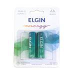 Pilha Alcalina AA Elgin Energy LR06 1,5V (Blister C/2)- Alta Durabilidade / Energia / Potência