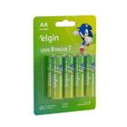 Pilha Alcalina Aa Pequena 1,5v LR6 Blister 8 unidades Elgin