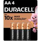 Pilha Alcalina AA Pequena Com 4 Unidades DURACELL