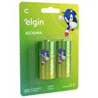 Pilha Alcalina C LR14 Energy Blister Com 2 Pilhas Elgin