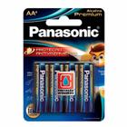 Pilha Alcalina Premium Panasonic Aa Pequena 04 Unidades Lr6egr/4b96 - Pç / 4