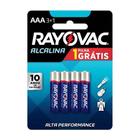 Pilha Alcalina Rayovac Lr03 Aaa Palito 1,5V C/04 Leve 4 Pague 3