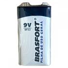 Pilha Brasfort Bateria 9V. Cartela Com 1 Peca - 6312 - Kit C/10 Cartelas