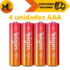 Pilha Comum AA e Pilha Palito AAA Elgin Com 4 Unidades 1,5V Durável