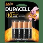 Pilha Pequena AA Alcalina com 8 unidades - DURACELL