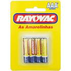 Pilha Rayovac Amarelinha Palito Aaa Embalagem 4 Un