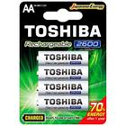 Pilha Recarregável AA 1,2v 2600mAh TNH6GAE (C/4 Pilhas) Toshiba