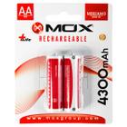 Pilha Recarregavel AA Mox MOB2AA43 de 4.300 Mah 1.2V - 2 Unidades