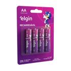 Pilha Recarregável Aa Pequena 2500mah Elgin Blister C/4 Unid