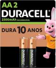Pilha Recarregável AA Pequena DURACELL com 2 unidades