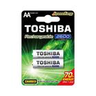 Pilha Recarregável AA Toshiba 1,2v 2600mAh Com 2 Pilhas
