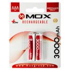 Pilha Recarregavel AAA Mox MOB2AAA30 de 3.000 Mah 1.2V - 2 Unidades