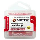 Pilha Recarregavel AAA Mox MOB4AAA36 de 3.600 Mah 1.2V - 4 Unidades