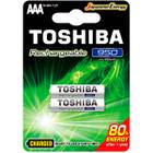 Pilha Recarregável AAA Toshiba, 950 mAh, Blister C/ 2 Unidades - TNH-3GAE BP-2C