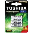 Pilha Recarregavel AAA TOSHIBA 950mAh com 4 unid. - TNH3GAE