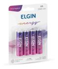 Pilha Recarregável Elgin AA 2500mAh - Com 4 Unidades