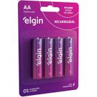 Pilha Recarregável Elgin AA 2500mAh - Com 4 Unidades