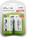 Pilha Recarregável Flex Tipo D Grande 4500Mah Lr20 Com 2 Uni