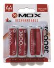 Pilha Recarregável Mox AA  C/04 3600 mAh