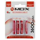 Pilha Recarregável Mox AAA  C/04 3600 mAh