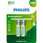 Pilha Recarregável Philips AA 1.2v 2500mah com 2 Unidades