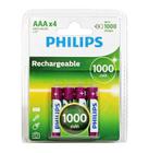 Pilha Recarregável Philips Aaa 1000Mah Hr03 Micro 1,2V 4un