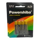 Pilha Zinco Carvão AAA 8 unidades Powershiba - FORTLED