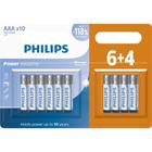 Pilhas Alcalinas Philips AAA Palito Cartela Com 10 Unidades