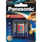 Pilhas alcalinas premium aaa panasonic blister com 4 unidades lr03egr/4b