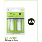 Pilhas Bateiras AA 2A Pequena Alcalina Flex - Cartela com 2 unidades - Longa Duração