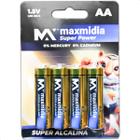 Pilhas Grossa AA Energia Duradoura Para Todos Os Dispositivos Pilha AA Super Alcalina - MaxMidia