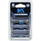 Pilhas Recarregáveis Aa 2100mah Max Mídia