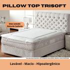 Pillow Top Casal Trisoft 140x190x04 - Antialérgico - Antimofo - Lavável - Confortável