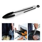 Pinça Pegador Culinário Cozinha Silicone 30cm Multiuso Fritura Salada Churrasco Carne Macarrão Comida Alimentos Grande