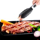 Pinça Pegador Culinário Cozinha Silicone 30cm Multiuso Inox Fritura Salada Churrasco Carne Macarrão Comida Massas Preto