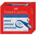 Pincel marcador faber-castell permanente kit 3 caixas azul preto e vermelho