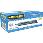 Pincel Marcador Permanente MP 616 Azul Recarregável - Caixa com 12 Unidades - Masterprint