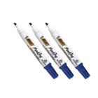 Pincel Marcador Quadro Branco BIC Azul Recarregável Kit 3