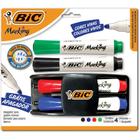 Pincel quadro branco marking kit 4 pinceis apagador bic