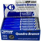 Pincel Quadro Branco QB550 Recarregável Azul - Display com 10 - Gramp Line