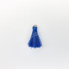 Pingente 2,5cm Azul Royal C/ Argola Dourada Franja de Seda (Tassel) - 10 unidades