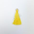 Pingente 4cm Amarelo C/ Argola Dourada Franja de Seda (Tassel) - 10 unidades