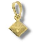 Pingente Berloque Charm Losango Estampado Ouro 18k P648 - Joiasmax