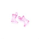 Pingente Bota Acrílico Rosa Transparente 9x14mm 200pçs 100g