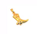 Pingente Bota Botina Rodeio Country Folheado Ouro 18k