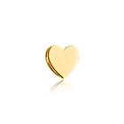 Pingente Coração Polido Liso em Ouro 18k 10mm