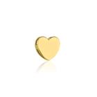 Pingente Coração Polido Liso em Ouro 18k 8mm
