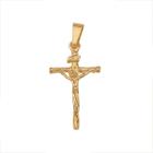 Pingente Crucifixo Com Imagem De Cristo Folheado Em Ouro